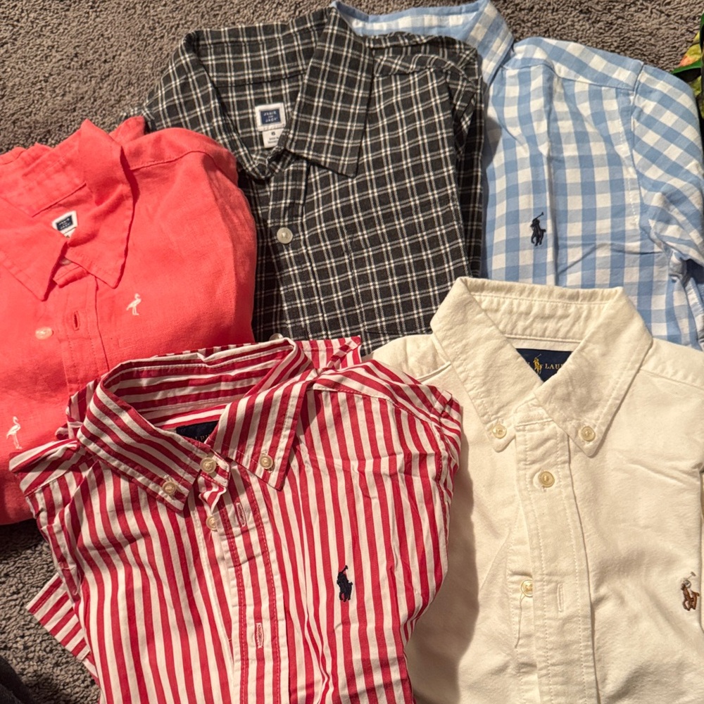 Bundle! Assorted Checkered and Striped Shirts - Red, Black, Blue, White